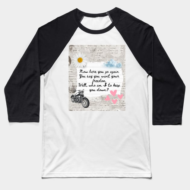 Dreams Fleetwood Mac Lyrics Design Baseball T-Shirt by madiwestdal